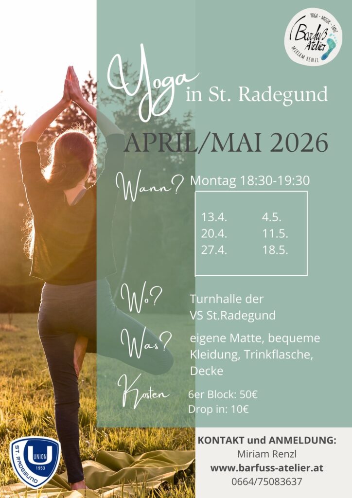 Kursflyer Yoga in St.Radegund 2026